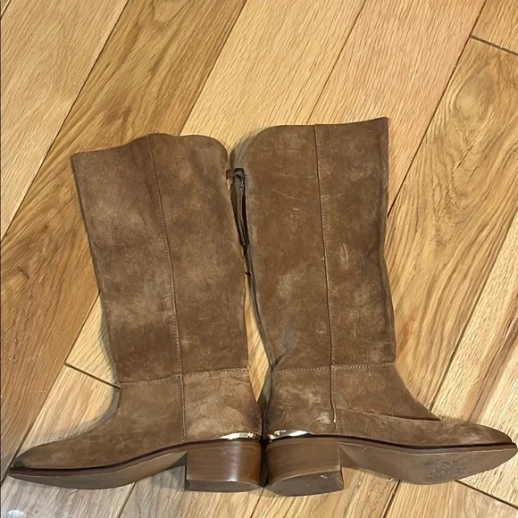 Naughty Monkey Brown Heeled Stride Suede Boots Size 7.5 - Picture 10 of 16